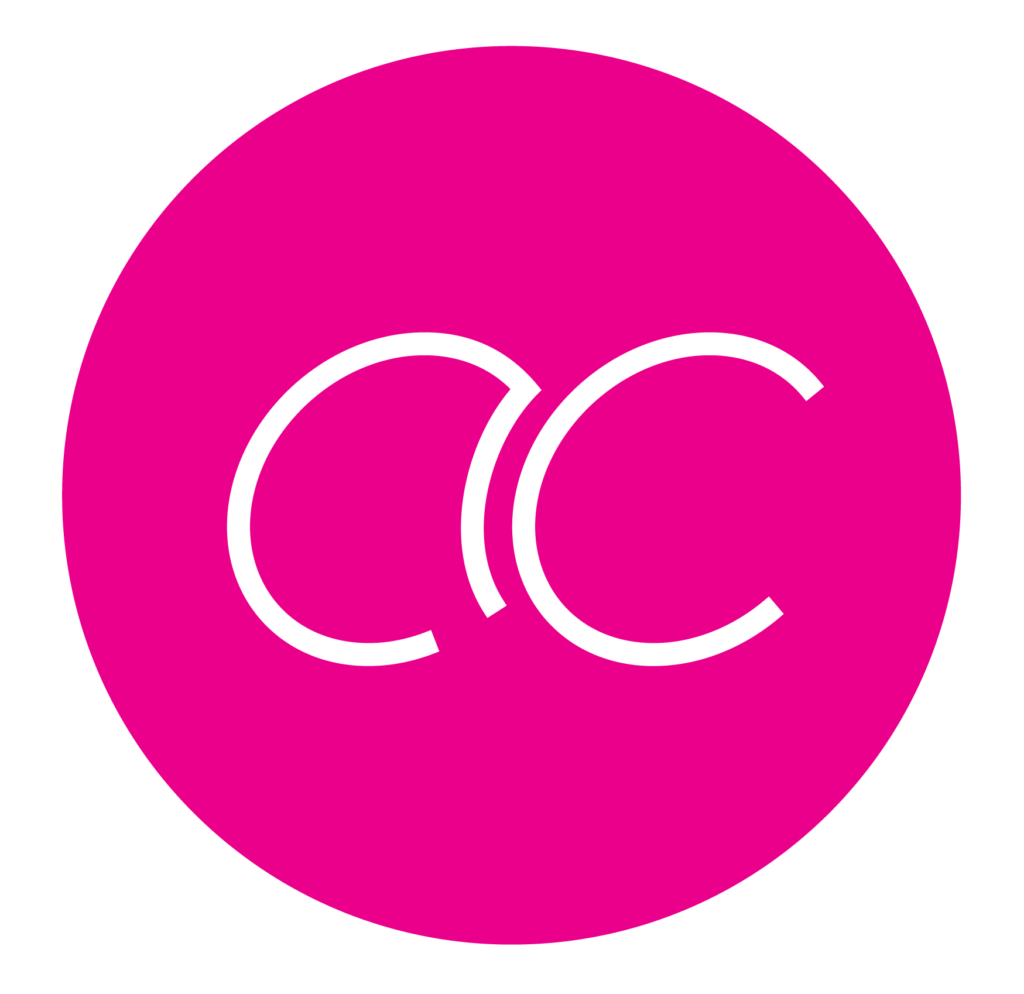 ACCENTRA® Cosmetics & Accessories white AC monogram inside a vibrant pink circle