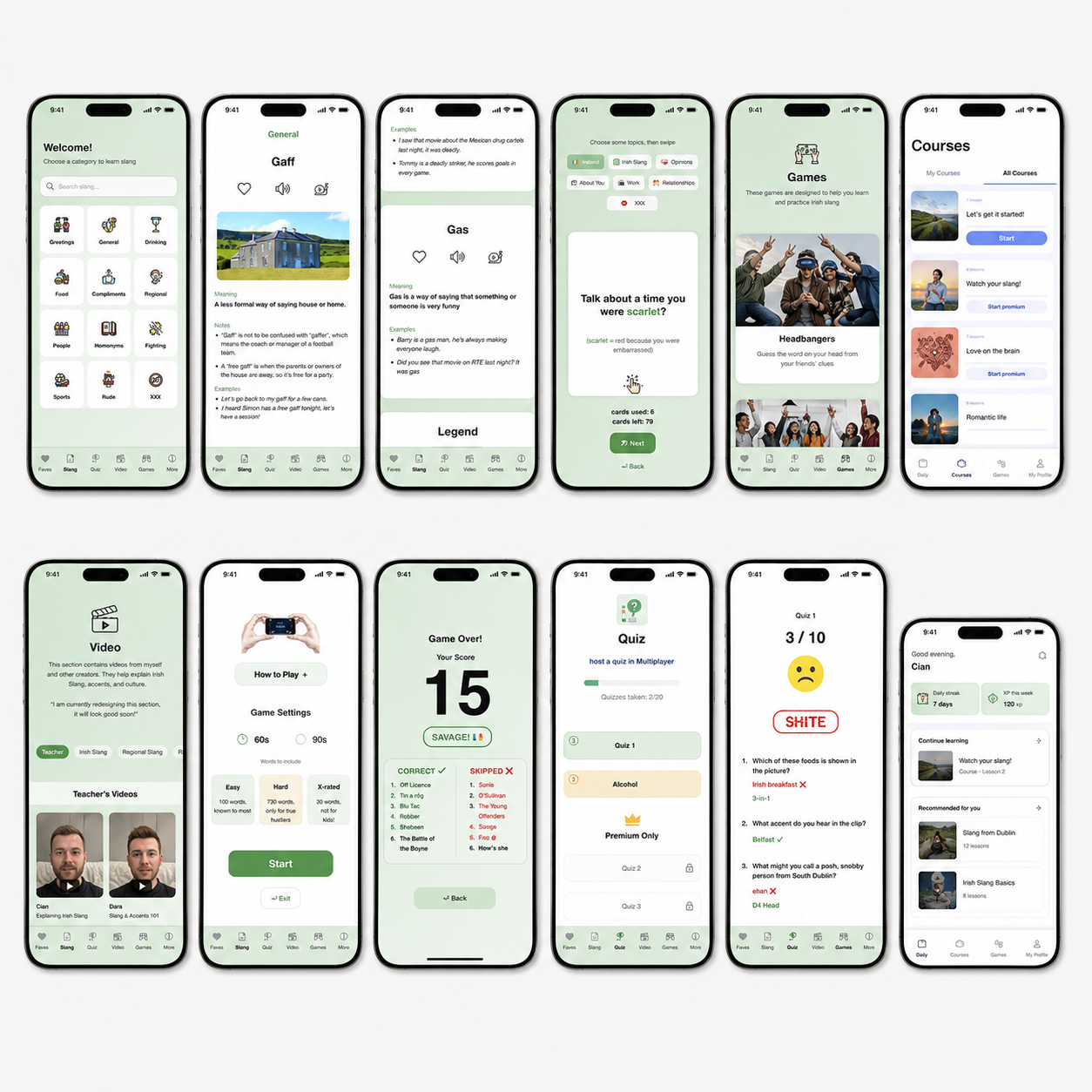 Bad example of a mobile app interface system with inconsistent screen design, weak hierarchy, and a fragmented user experience.