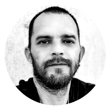 Black-and-white portrait of Filip Narančić, Founder and CEO of Infinity Design Studio.