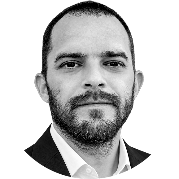 Black-and-white portrait of Filip Narančić, Founder and CEO of Infinity Design Studio.