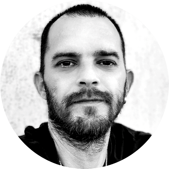 Black-and-white portrait of Filip Narančić, Founder and CEO of Infinity Design Studio.