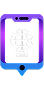 Smartphone icon with a digital globe representing web and mobile app design services.